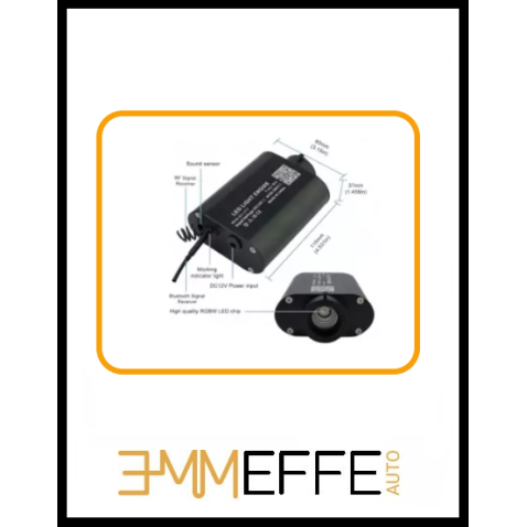 Kit Cielo Stellato Fibra Ottica RGBW LED 16W 300pcs 0.75MM Bluetooth APP per Smartphone