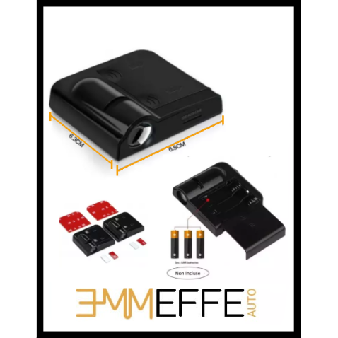 Proiettore Logo LED Jaguar per Portiera con Batteria no Fori no Connessioni Plug & Play