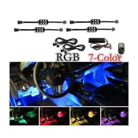 LED SOTTOSCOCCA RGB CON TELECOMANDO 4 MODULI 6 LED sotto scocca