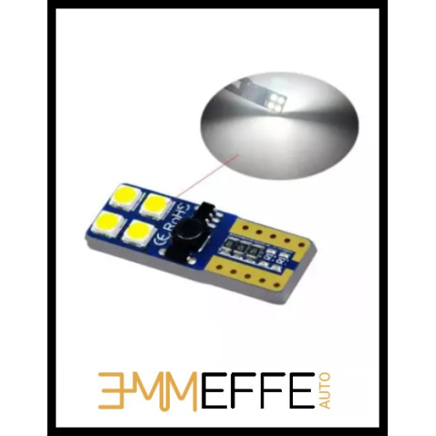 Coppia LED T10 W5W 8 SMD 3030 SAMSUNG Canbus Posizione Interni Targa