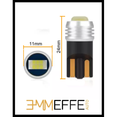 Coppia Lampade T10 Led W5W 6000k da 10-60V Canbus Camion Autobus Auto