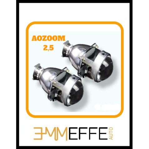 AOZOOM COPPIA PROIETTORI LENTICOLARI da assemblare 2,5 pollici SILVER