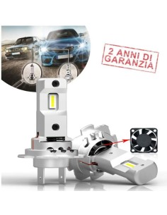 Lampade Led H7 Rotativo VENTOLA 6000K Canbus Base che Ruota Stessa Misura Originale