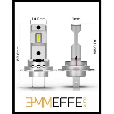 Lampade Led H7 Rotativo VENTOLA 6000K Canbus Base che Ruota Stessa Misura Originale