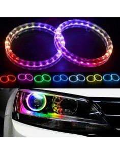 Kit Angel Eyes 70MM con APP RGB LED Faro Anello Con Freccia