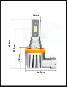 LAMPADA FULL LED H11 per MOTO Lampada chip 6000k 2