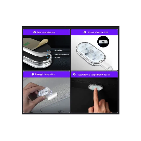 Illuminazione Led Supplementare Touch Lampada Senza Filo Ricaricabile 6000k