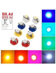 Lampadina Led BX8.4d e B8.4d 1 Smd ROSSO Luci Cruscotti E Strumentazioni 12v Dc