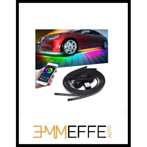 Kit Led Sotto Scocca Rgb con Effetti Magic Wifi App Under Body 4 Strip  Android I-Phone