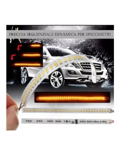 Freccia Sequenziale Specchietto Universali Mirror Light Dinamica Strip Arancione 2