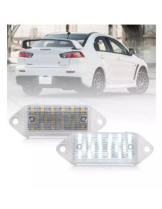 Plafoniera Targa Led Mitsubishi Lancer Evolution X Placchetta Completa Bianca 6000k 2