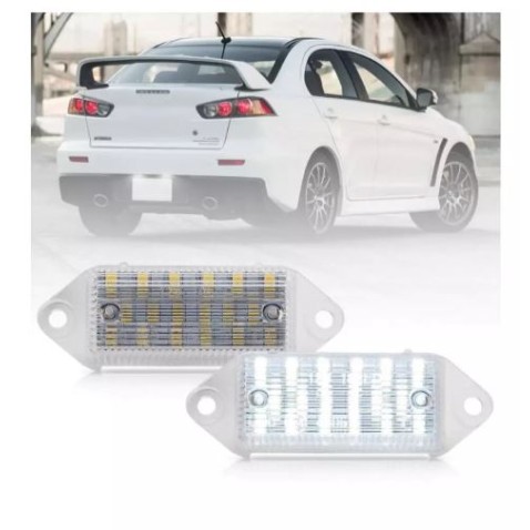 Plafoniera Targa Led Mitsubishi Lancer Evolution X Placchetta Completa Bianca 6000k