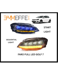 Coppia Fari FULL Led Volkswagen Golf 7 Dragon Luci di Posizione Drl Anabbaglianti Abbaglianti 4 Lenticolari