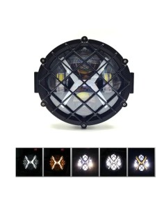 Faro Led 5,75 Pollici Moto con Staffa e Gliglia Harley Scooter Angel e DRL Quad Fuoristrada