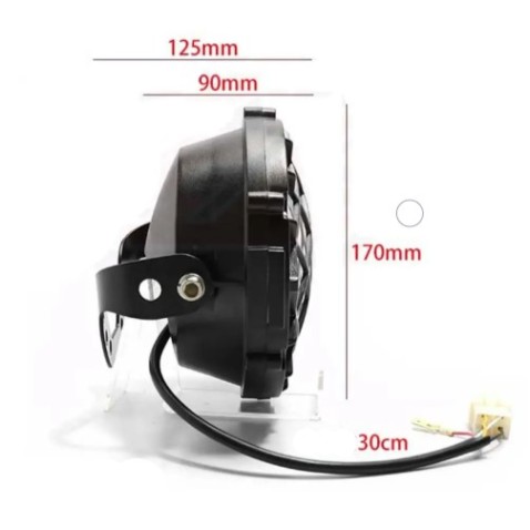 Faro Led 5,75 Pollici Moto con Staffa e Gliglia Harley Scooter Angel e DRL Quad Fuoristrada