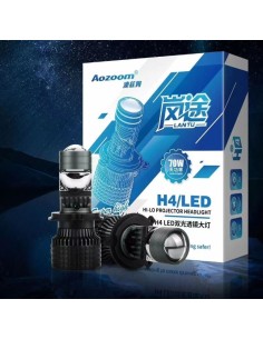 Nuovissimo Lenticolare AOZOOM MINI H4 70W con Lente Anabbagliante Abbagliante