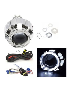 Proiettore Moto Bixenon 2 Pollici LED Lenticolare Doppio Angel Eye 6000k