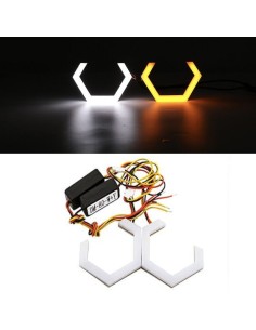 Angel Eyes Led Esagonale 2 Pezzi 80 MM Cotton DRL Diurno Freccia Bianco Arancione