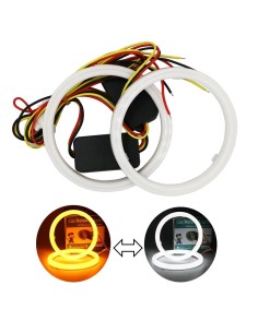 Coppia Angel Eyes Led Cotton 85 Mm Bianco Arancio