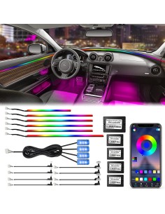 MAGIC Kit 18 Pezzi RGB Acrylic LED Symphony Light Interni Auto Decorativa con Effetti Fibra Ottica Cruscotto Luce Ambiente 2