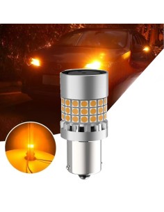 Lampada Led P21W 1156 BA15S BAU15S Arancione 21W Assorbimento Super Canbus Freccia 2000lm 45 SMD 3030