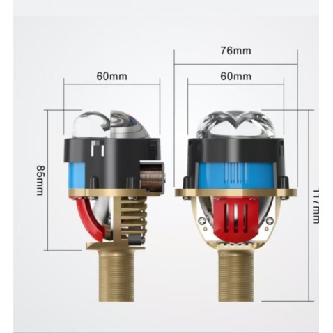 Proiettore Lenticolare 1,8 Pollici LED più Laser 55W Faro Lente Ultra Compatto Moto Auto