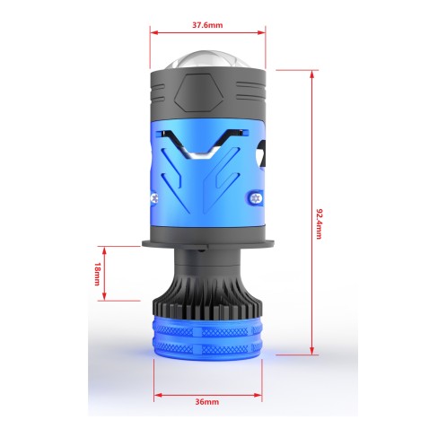 Proiettori Bi-Led + Laser Mini H4 Lenticolari All In One 160W
