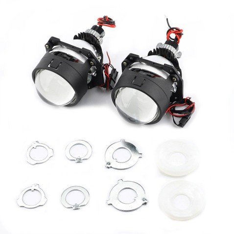 Proiettore Lenticolare 2,5 Pollici LED Bi-Led 55w Faro Lente Compatto Senza Centralina