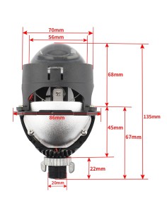 Proiettore Lenticolare 2,5 Pollici LED Bi-Led 55w Faro Lente Compatto Senza Centralina 2