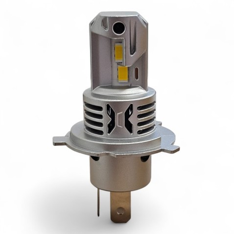 Lampade Led H4 CORTE con VENTOLA 4300K Gialle Canbus H19 Stessa Misura Originale REVOLUTION