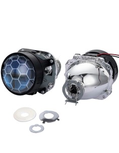 Proiettore Lenticolare 2,5- Nido D\'Api HID Bi-Xenon H1 h7 h4 Retrofit Ragnatela