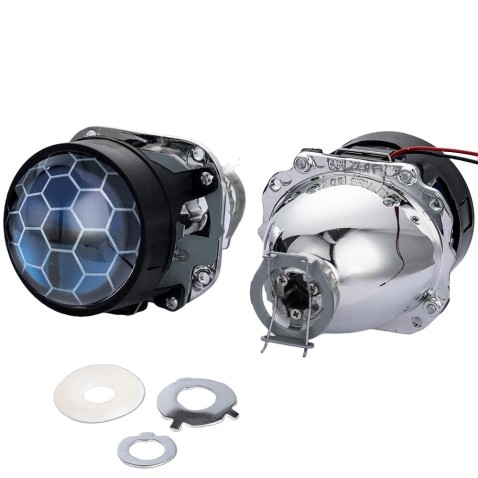 Proiettore Lenticolare 2,5- Nido D\'Api HID Bi-Xenon H1 h7 h4 Retrofit Ragnatela