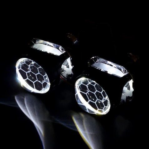 Proiettore Lenticolare 2,5- Nido D\'Api HID Bi-Xenon H1 h7 h4 Retrofit Ragnatela