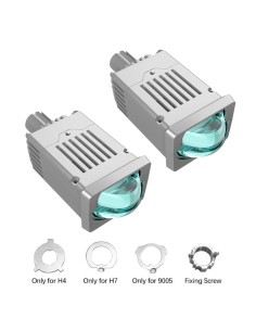 Proiettore Lenticolare 2 Pollici Bi-LED 55W Faro Lente Ultra Compatto Moto Auto Quadrato Anabbagliante Abbagliante