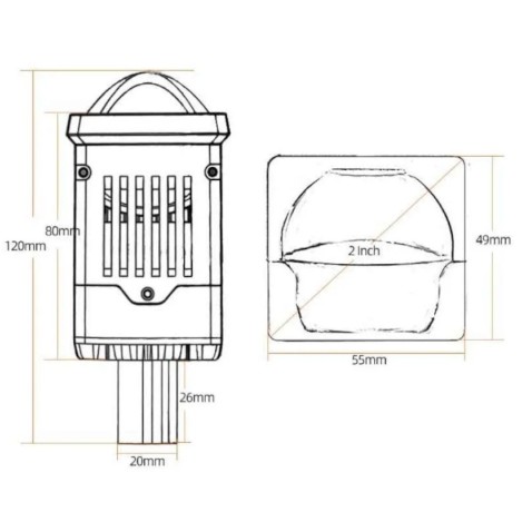 Proiettore Lenticolare 2 Pollici Bi-LED 55W Faro Lente Ultra Compatto Moto Auto Quadrato Anabbagliante Abbagliante