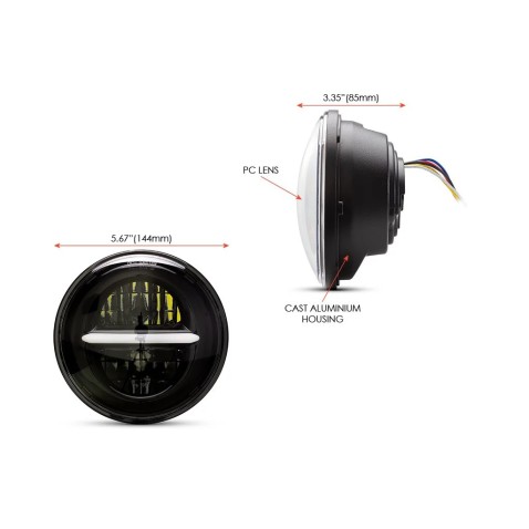 FARO LED 5.75- Pollici Moto HARLEY Scooter 6000k Alta Potenza con DRL