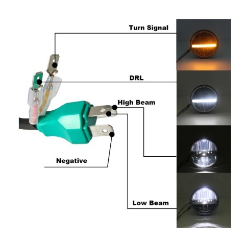 Fanali LED 7- Pollici 6000K DRL e Freccia Omologato 55W Wrangler Harley Moto Quad