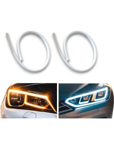 Drl Flessibile Fast Sequenziale Bianco Ambra Flex Tube 60cm