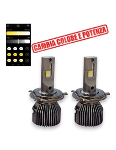 Kit Led H4 Camaleonte 3000K 4300K 5000K 6000K e Strobo Lenticolare e Parabola 2