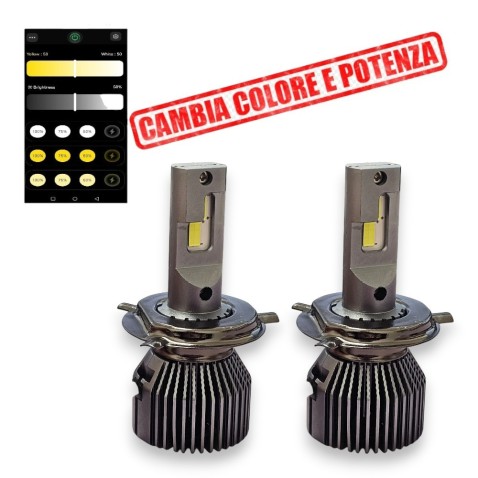 Kit Led H4 Camaleonte 3000K 4300K 5000K 6000K e Strobo Lenticolare e Parabola