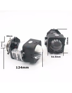 Proiettore Lenticolare 1,3 Pollici LED Bi-Led 40w Faro Lente Ultra Compatto Moto Auto 2
