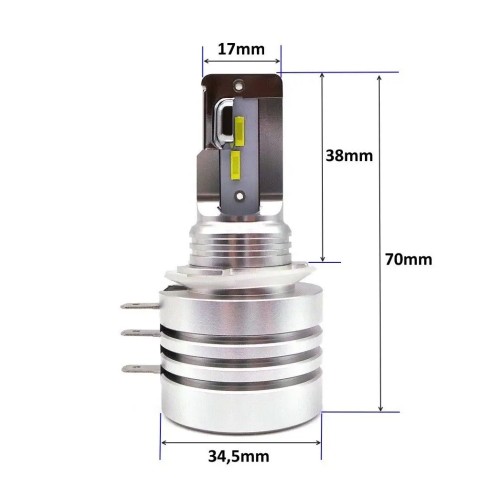 Lampade Led H15 PGJ23t-1 Compatte 6000k Luce Diurna DRL e Abbagliante Compatto
