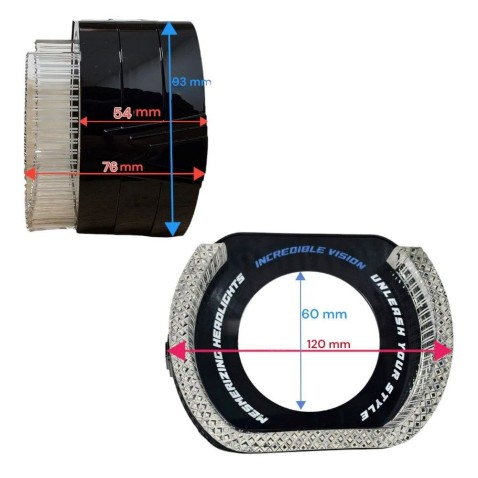 Cover Crystal 5D VELO U-SHAPE RGB Per 2,5 Pollici Con Freccia Switchback shrouds