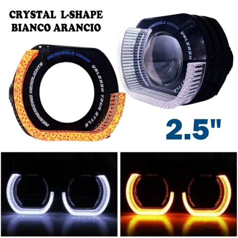 Cover Crystal 5D VELO L-SHAPE Bianco Arancio Per 2,5 Pollici Con Freccia Welcome Switchback shrouds