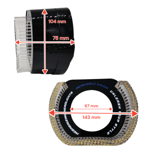 Cover Crystal 5D VELO U-SHAPE Bianco Arancio Per 2.5- Pollici Con Freccia Welcome Switchback shrouds