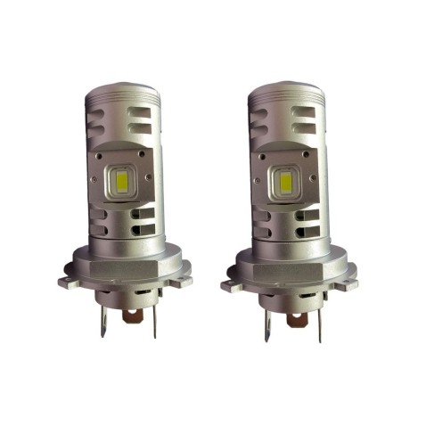 Coppia Mini Lente H4 BI-LED 6000k 30W con Doppia Funzione Anabbagliante Abbagliante No Ombre no Accecamento