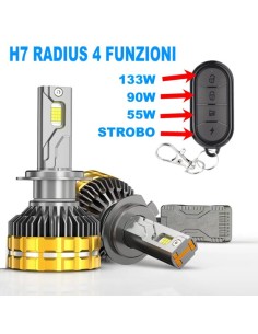 Kit Led H7 3 Potenze 133W 90W 55W e Strobo per Lenticolare e Parabola Altissima Potenza Definitivo Radius