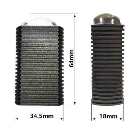 Lenticolare Led Aggiuntivo Da Paraurti Moto Laser Profondità 500 Metri Mini 18 Millimetri