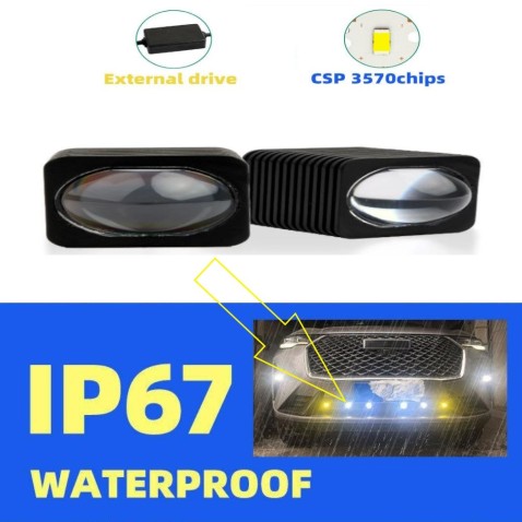 Lenticolare Led Aggiuntivo Da Paraurti Moto Laser Profondità 500 Metri Mini 18 Millimetri