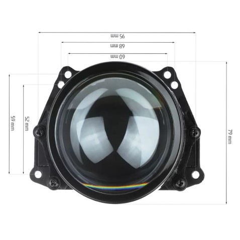 Proiettore Lenticolare 3 Pollici LED Bi-Led 60W Faro 6000k Centralina Integrata
